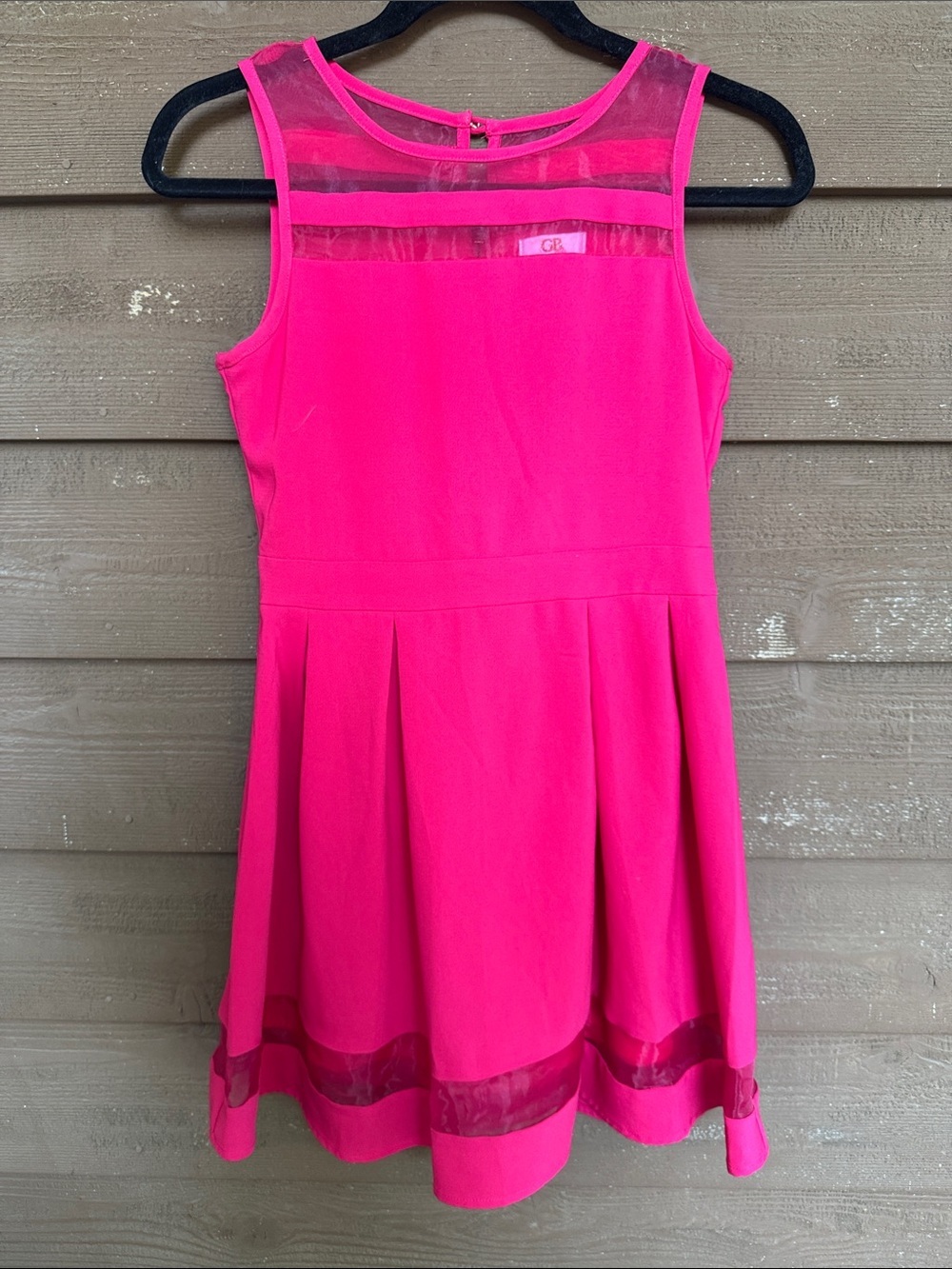 GB girls Red Sleeveless Mesh Yoke Fit-and-Flare Dress size 14